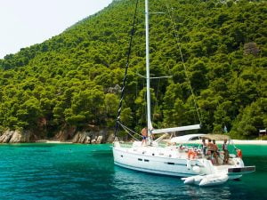 Sailing from Athens to Santorini